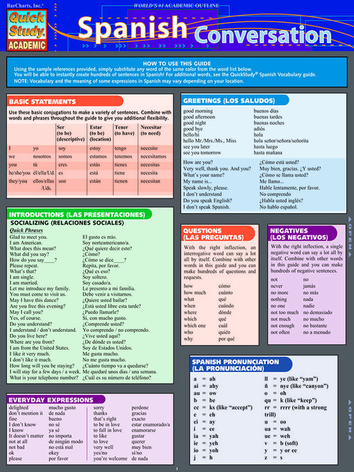 Title details for Spanish Conversation by BarCharts Publishing, Inc. - Wait list